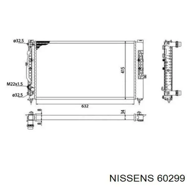 60299 Nissens radiador refrigeración del motor