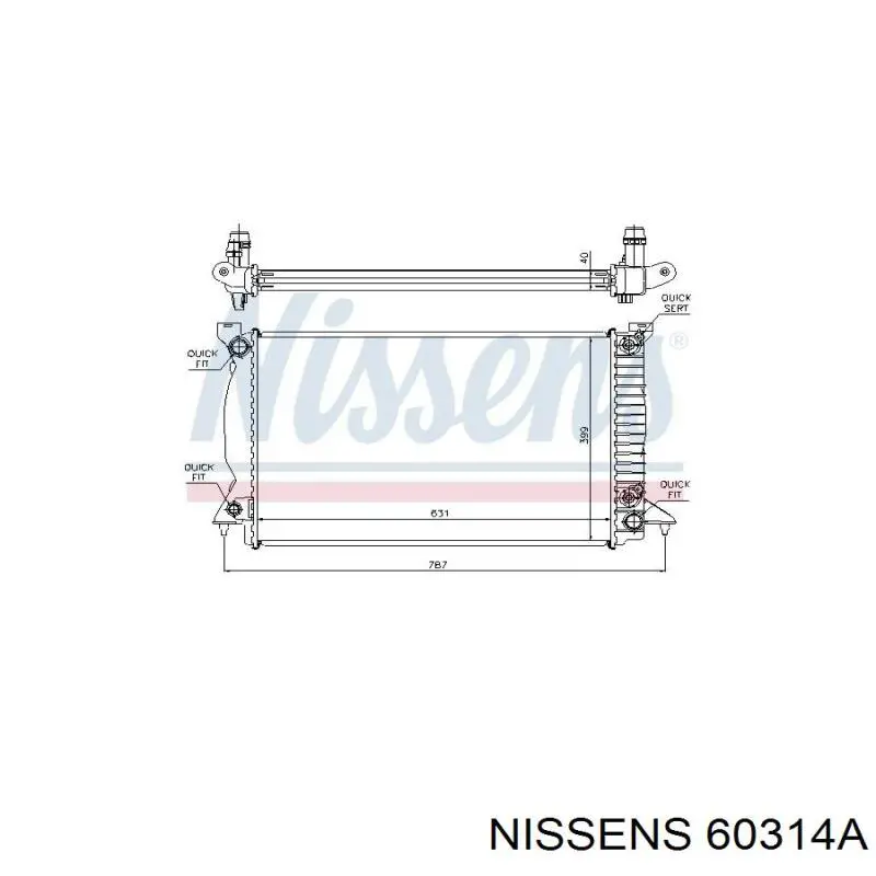 60314A Nissens radiador refrigeración del motor