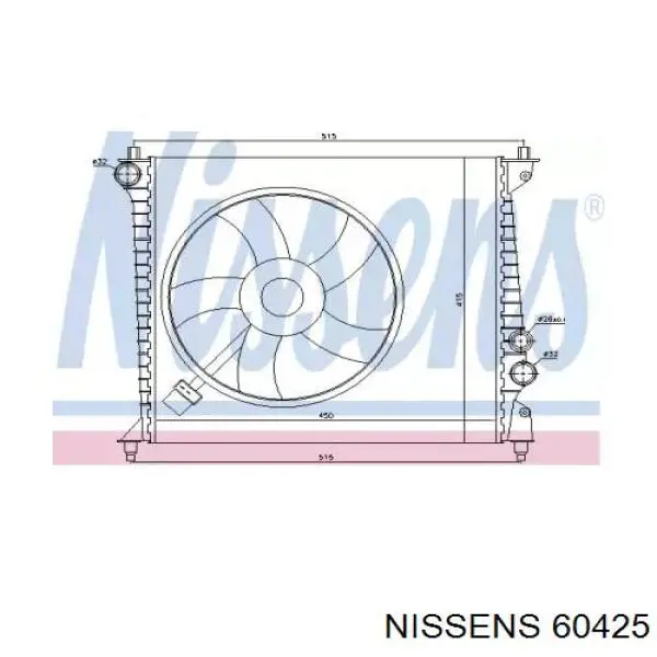 60425 Nissens radiador refrigeración del motor