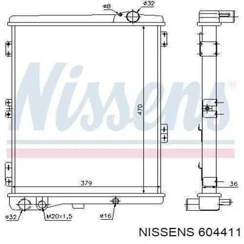 604411 Nissens radiador refrigeración del motor