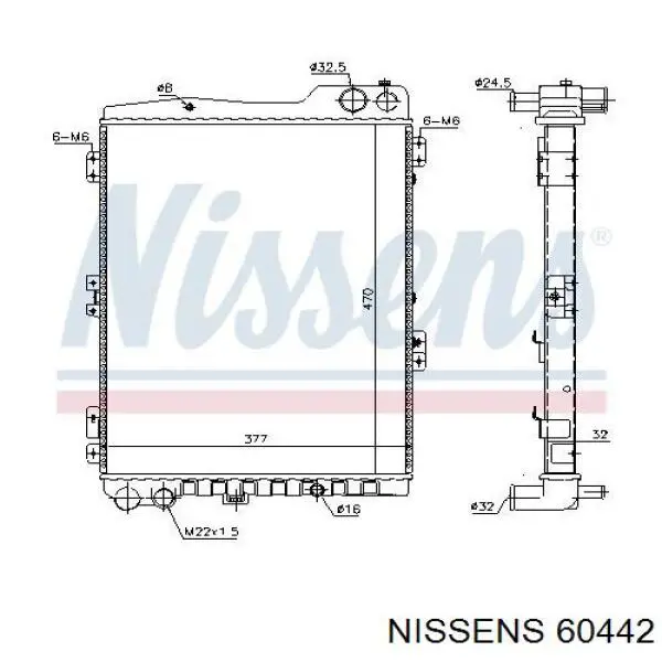 60442 Nissens radiador refrigeración del motor