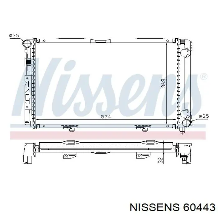 60443 Nissens radiador refrigeración del motor