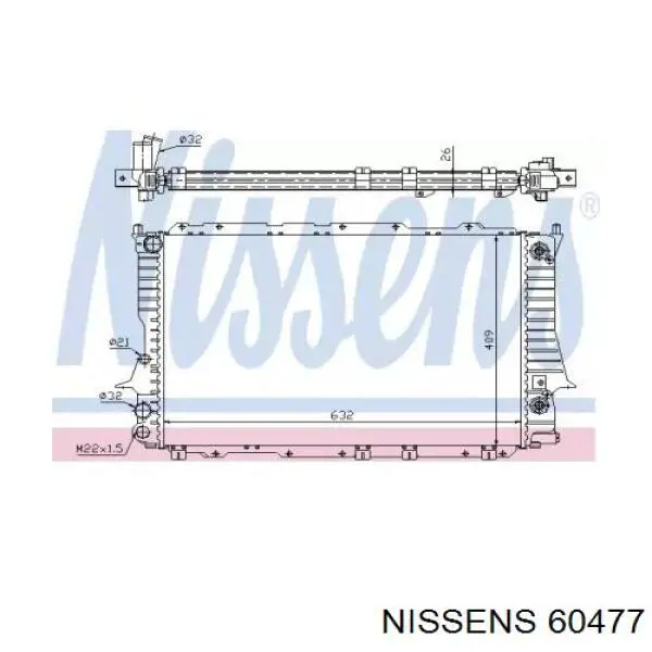 60477 Nissens radiador refrigeración del motor