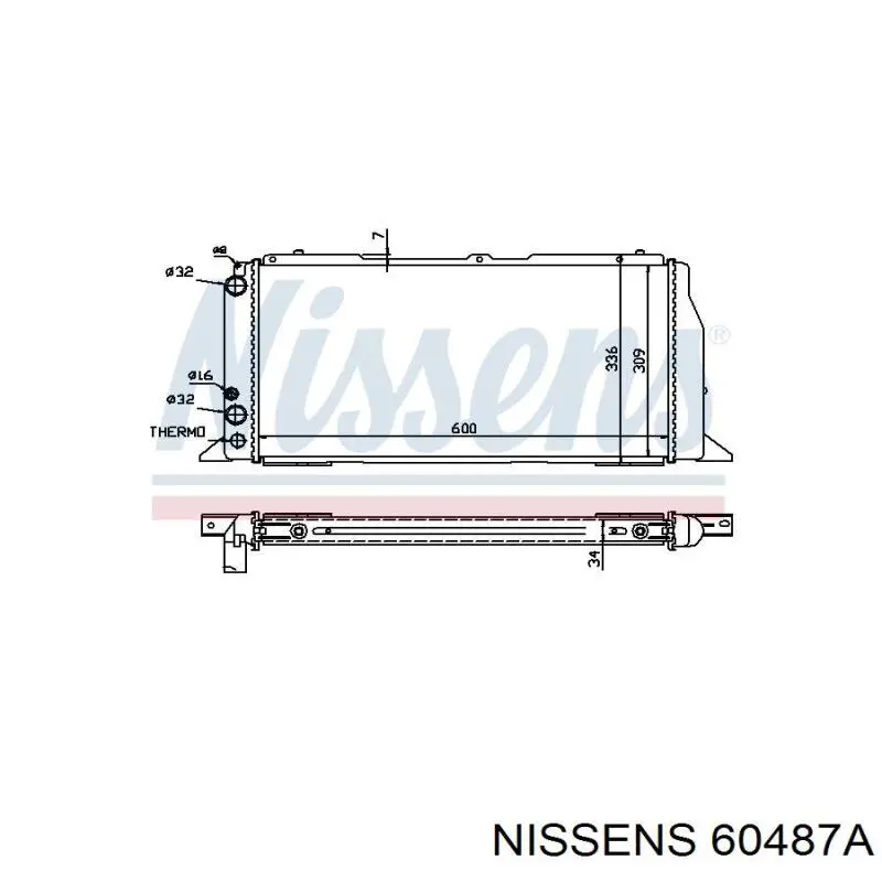 60487A Nissens radiador refrigeración del motor