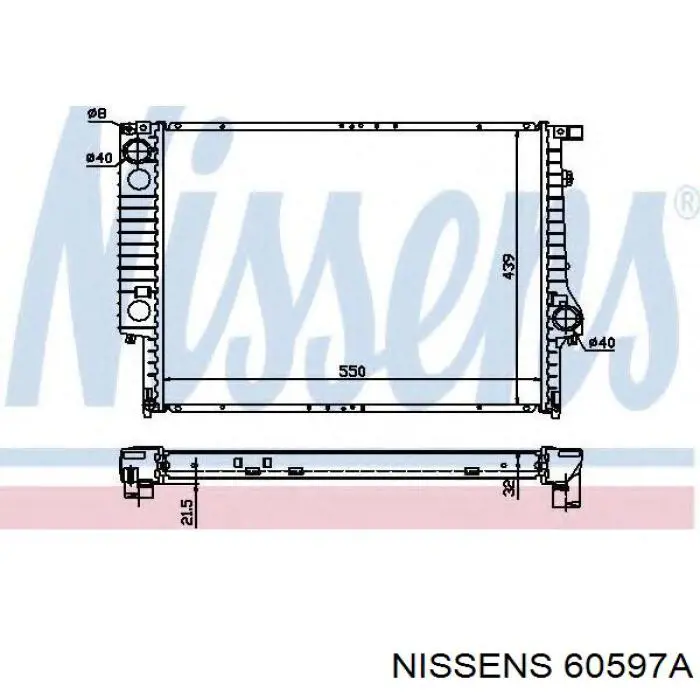 60597A Nissens radiador refrigeración del motor