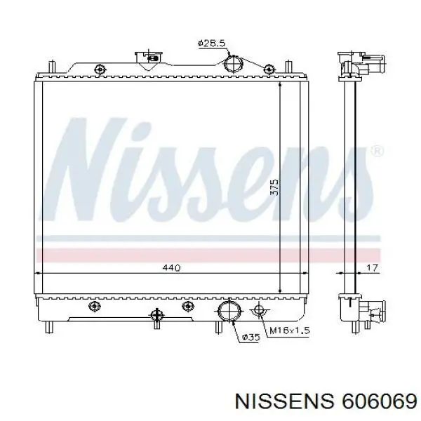 606069 Nissens radiador refrigeración del motor