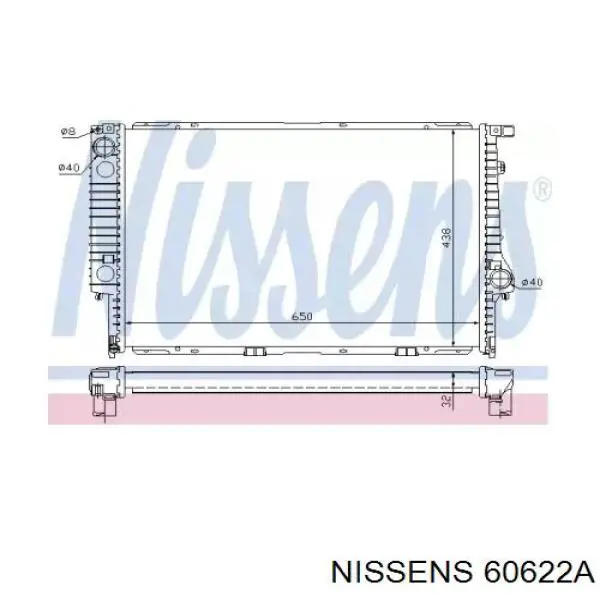 60622A Nissens radiador refrigeración del motor