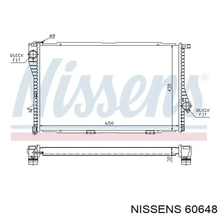 60648 Nissens radiador refrigeración del motor