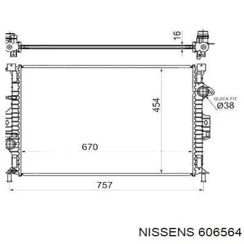 606564 Nissens radiador refrigeración del motor