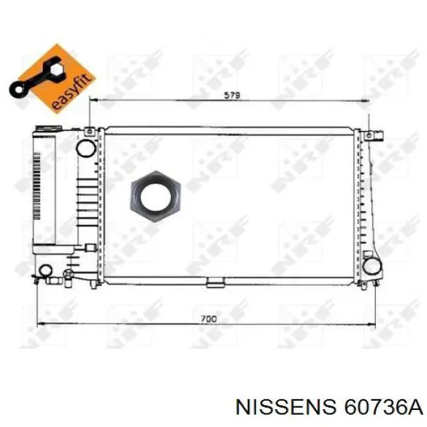 60736A Nissens radiador refrigeración del motor