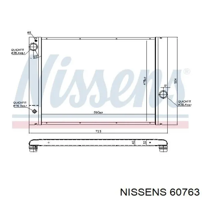 60763 Nissens radiador refrigeración del motor