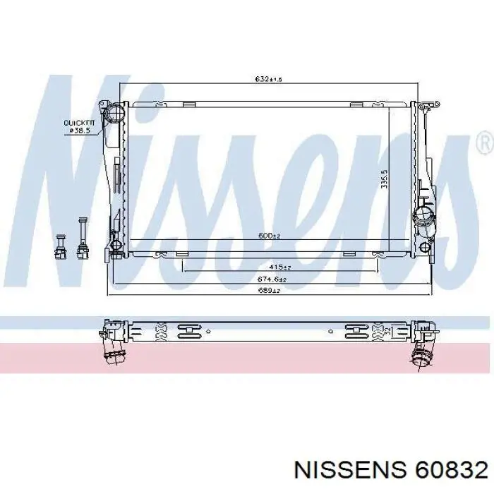 60832 Nissens radiador refrigeración del motor