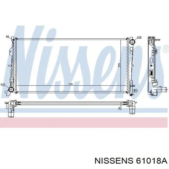 61018A Nissens radiador refrigeración del motor