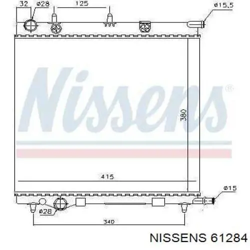 61284 Nissens radiador refrigeración del motor