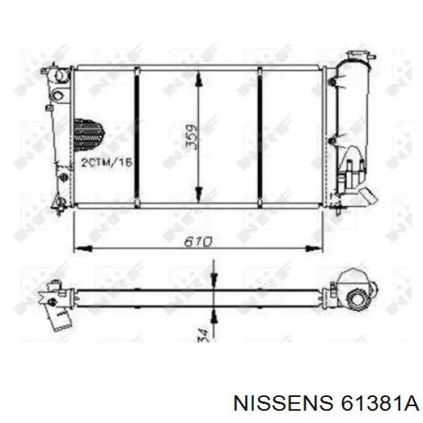 61381A Nissens radiador refrigeración del motor