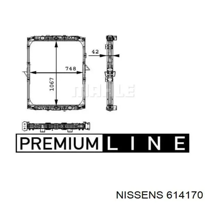 614170 Nissens radiador refrigeración del motor