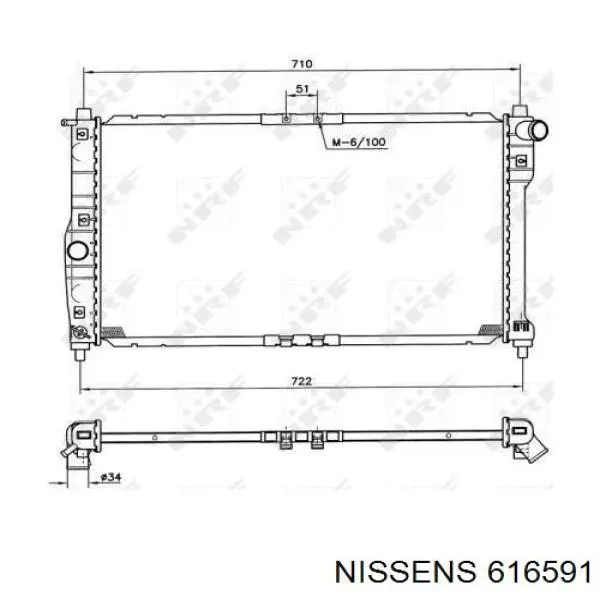 616591 Nissens radiador refrigeración del motor