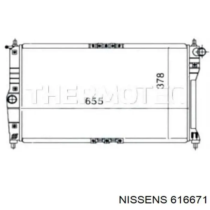 616671 Nissens radiador refrigeración del motor