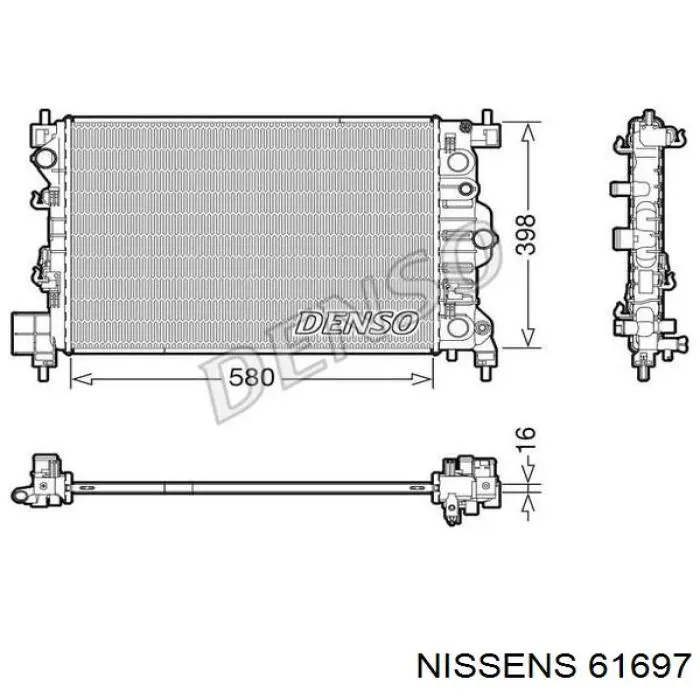 61697 Nissens radiador refrigeración del motor