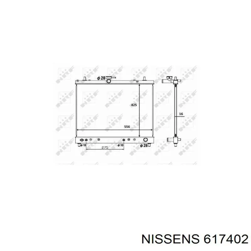 617402 Nissens radiador refrigeración del motor