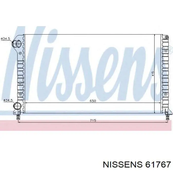 61767 Nissens radiador refrigeración del motor