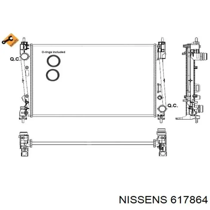 617864 Nissens radiador refrigeración del motor