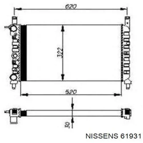 61931 Nissens radiador refrigeración del motor