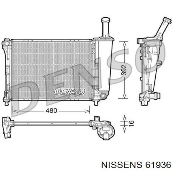 61936 Nissens radiador refrigeración del motor