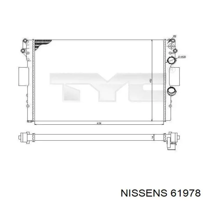 61978 Nissens radiador refrigeración del motor