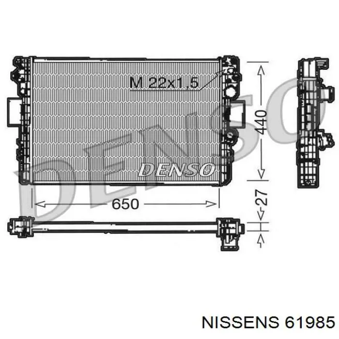 61985 Nissens radiador refrigeración del motor