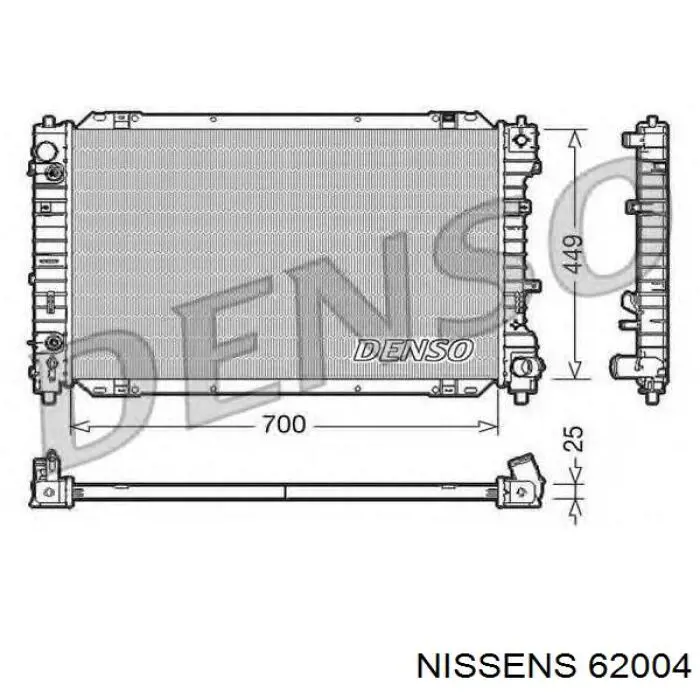 62004 Nissens radiador refrigeración del motor