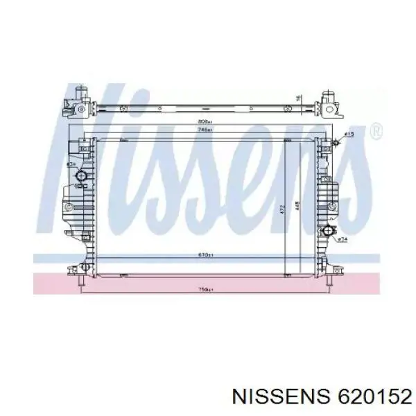 620152 Nissens radiador refrigeración del motor