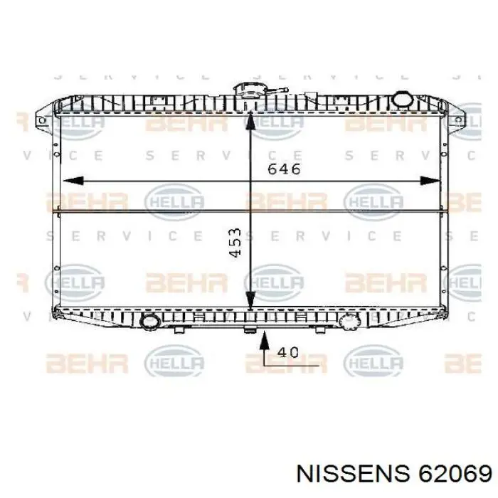 62069 Nissens radiador refrigeración del motor