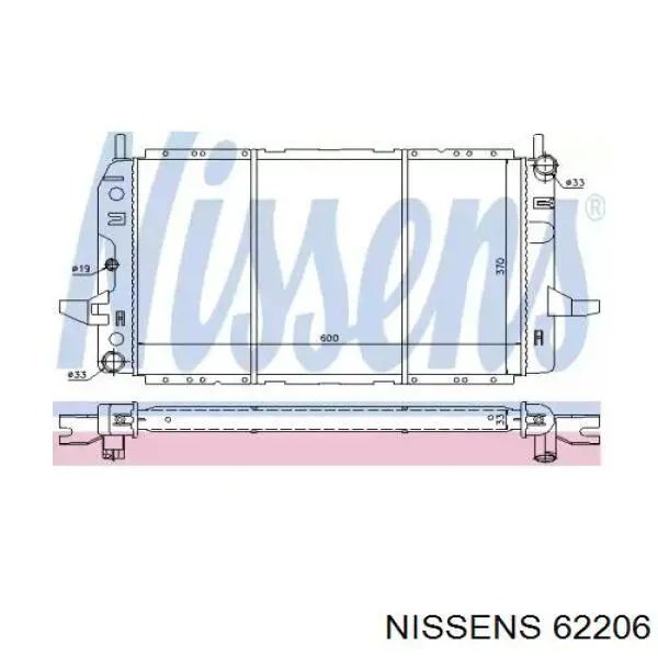 62206 Nissens radiador refrigeración del motor