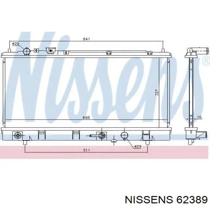 62389 Nissens radiador refrigeración del motor