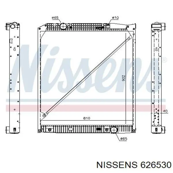 626530 Nissens radiador refrigeración del motor