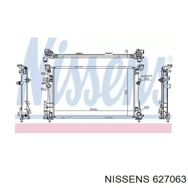 627063 Nissens radiador refrigeración del motor