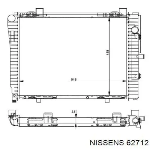 62712 Nissens radiador refrigeración del motor