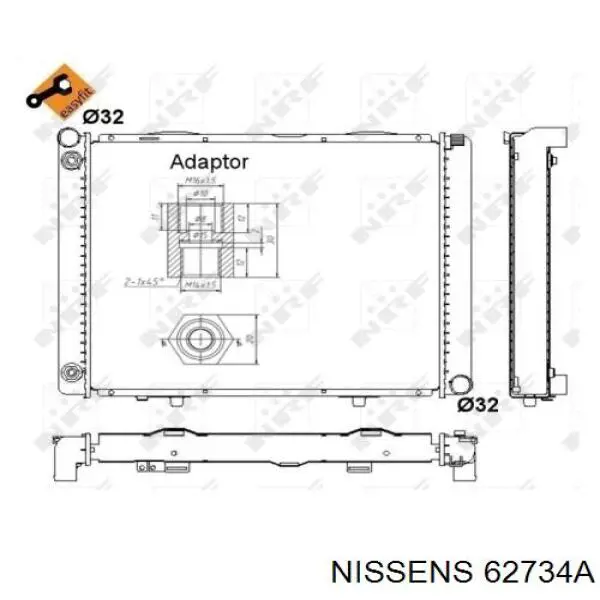 62734A Nissens radiador refrigeración del motor