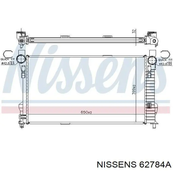 62784A Nissens radiador refrigeración del motor