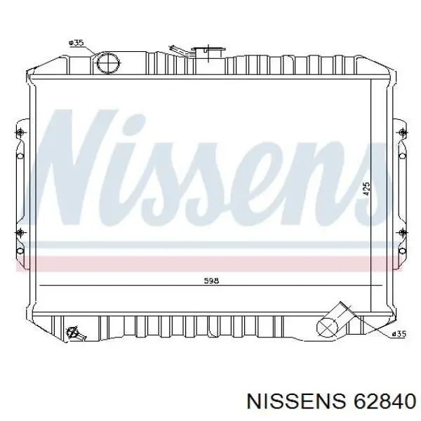 62840 Nissens radiador refrigeración del motor