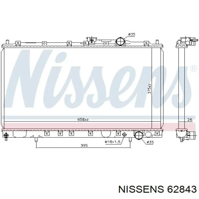 62843 Nissens radiador refrigeración del motor