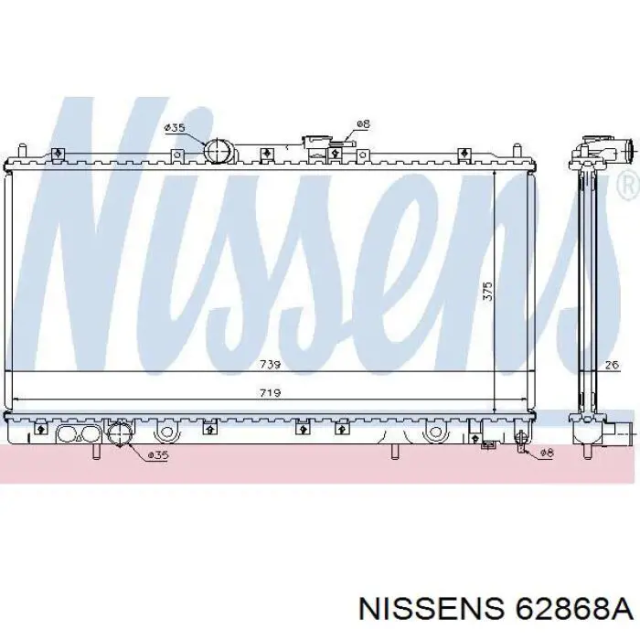 62868A Nissens radiador refrigeración del motor