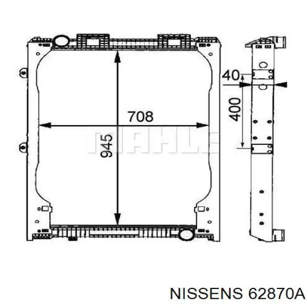 62870A Nissens radiador refrigeración del motor