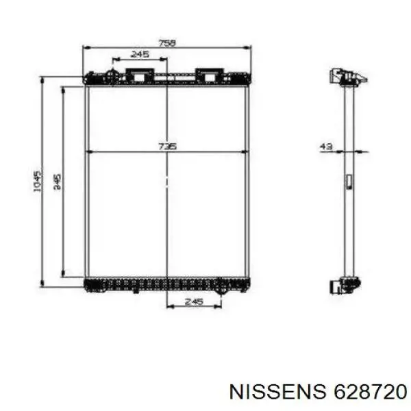 628720 Nissens radiador refrigeración del motor