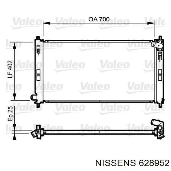 628952 Nissens radiador refrigeración del motor