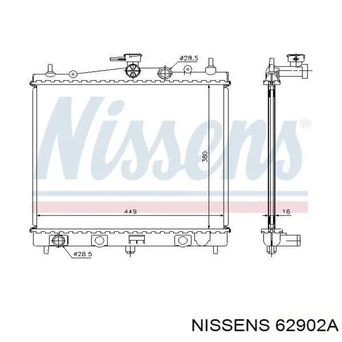 62902A Nissens radiador refrigeración del motor