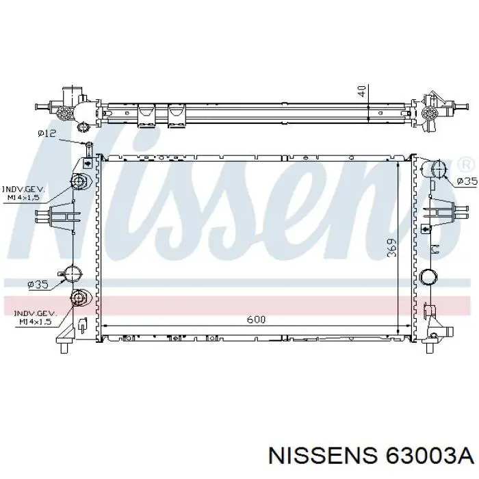 63003A Nissens radiador refrigeración del motor