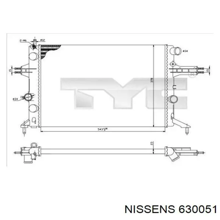 630051 Nissens radiador refrigeración del motor