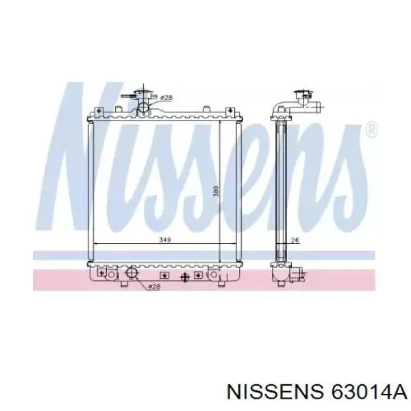 63014A Nissens radiador refrigeración del motor